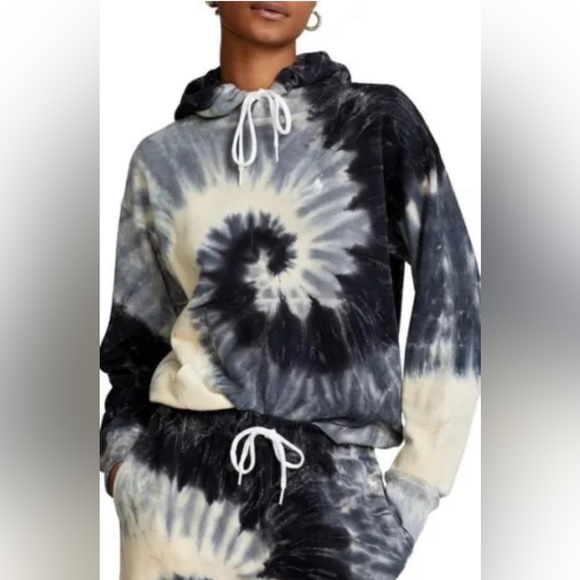 Polo Ralph Lauren Tops - Polo Ralph Lauren Spiral Tie-Dye Cotton Hoodie Junior Size XXL NWT $148